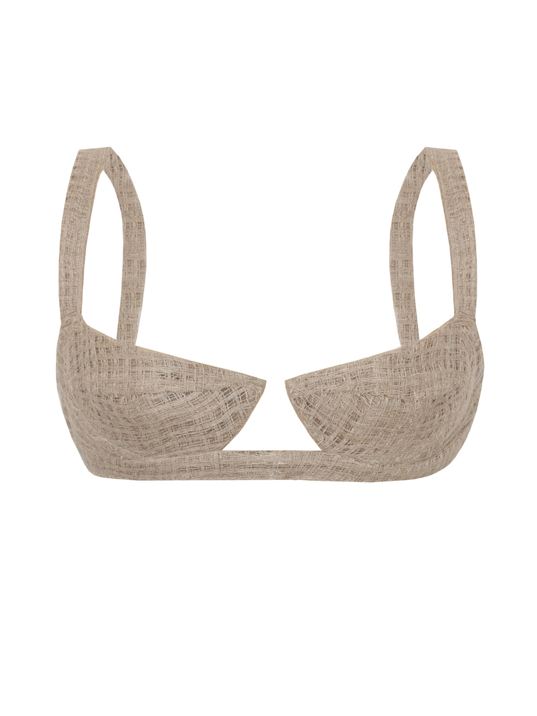 Nude Linen Mesh Bralette