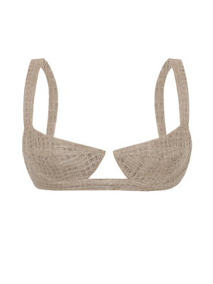 Nude Linen Mesh Bralette