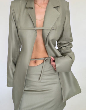 Pistachio Fitted Skirt