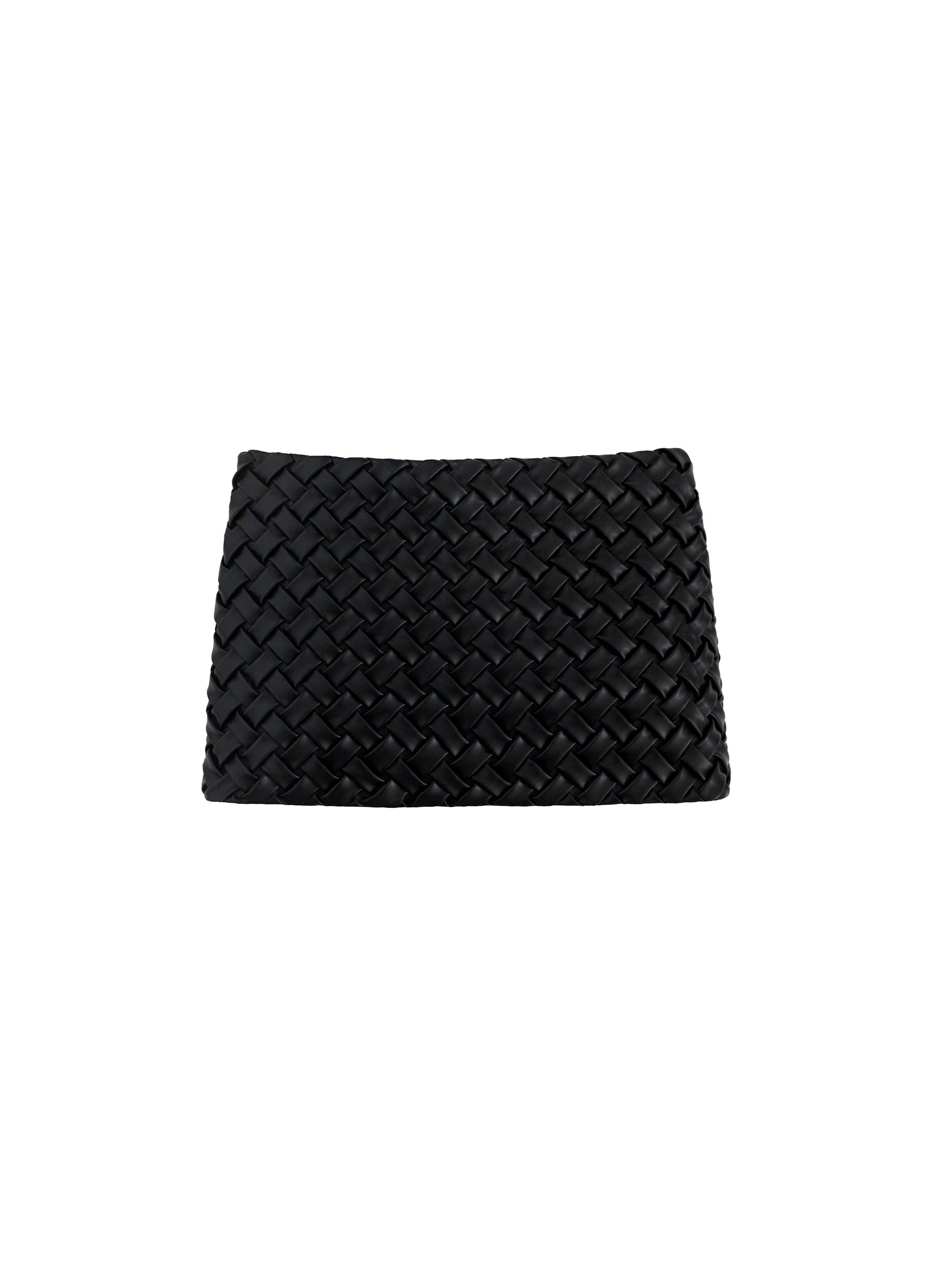Black Quilted Leather Skirt