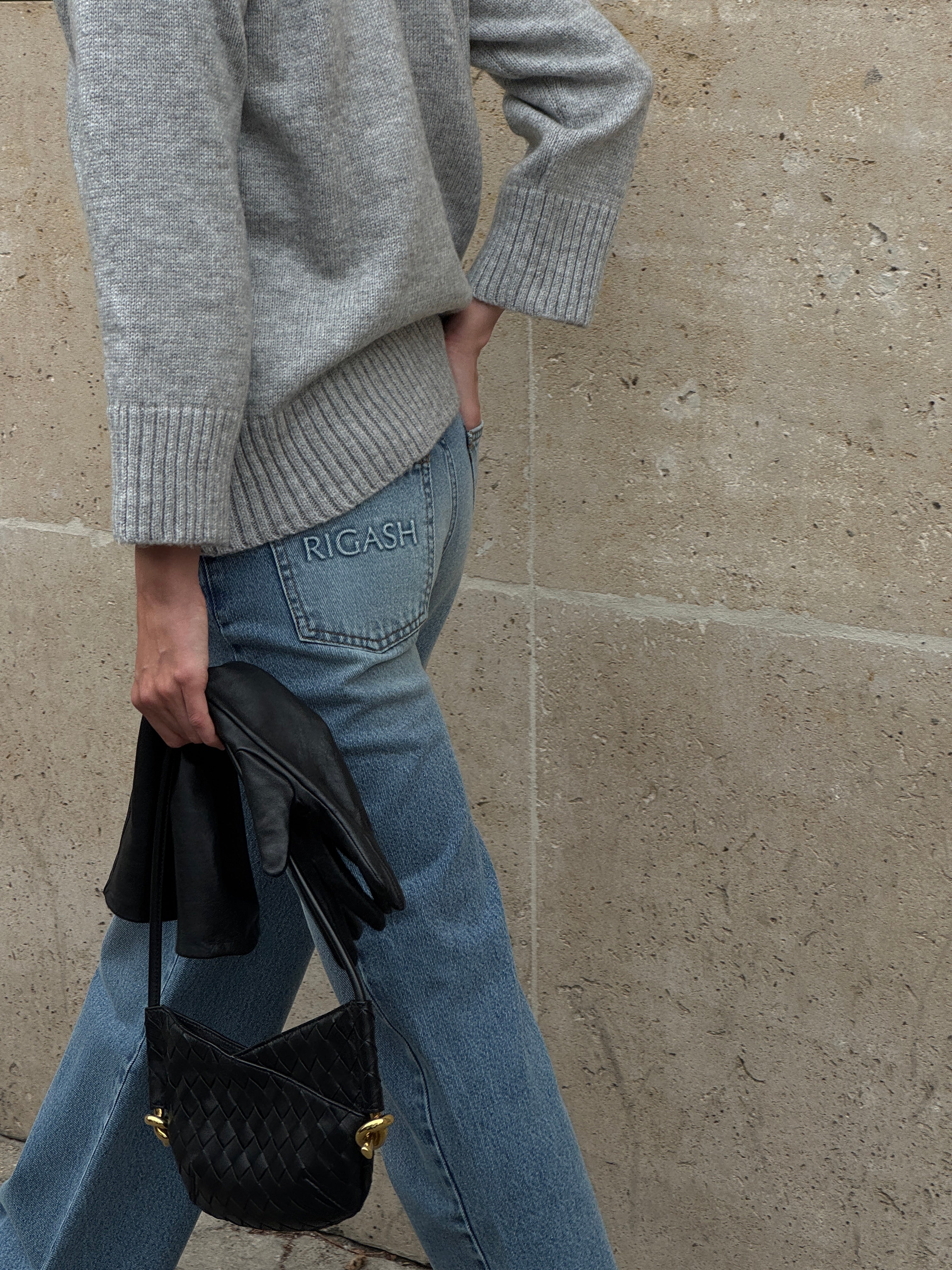 Pocket Embossed Denim