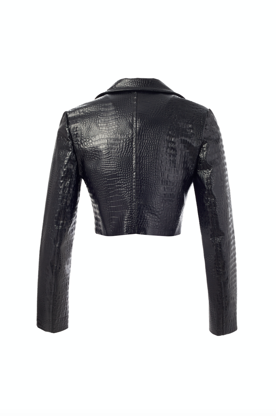 //SALMA ABU DEIF//Black Croc Blazer