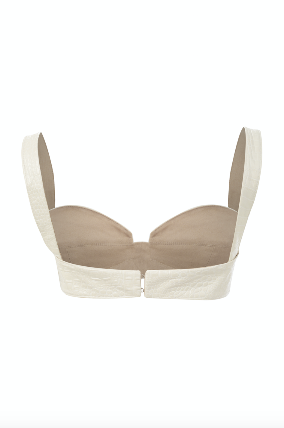 //DIXIE D'AMELIO// Pearl White Croc Bralette