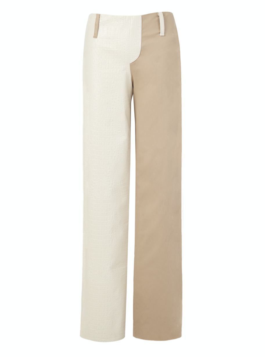 // FAOUZIA// White Croc /Nude Pants
