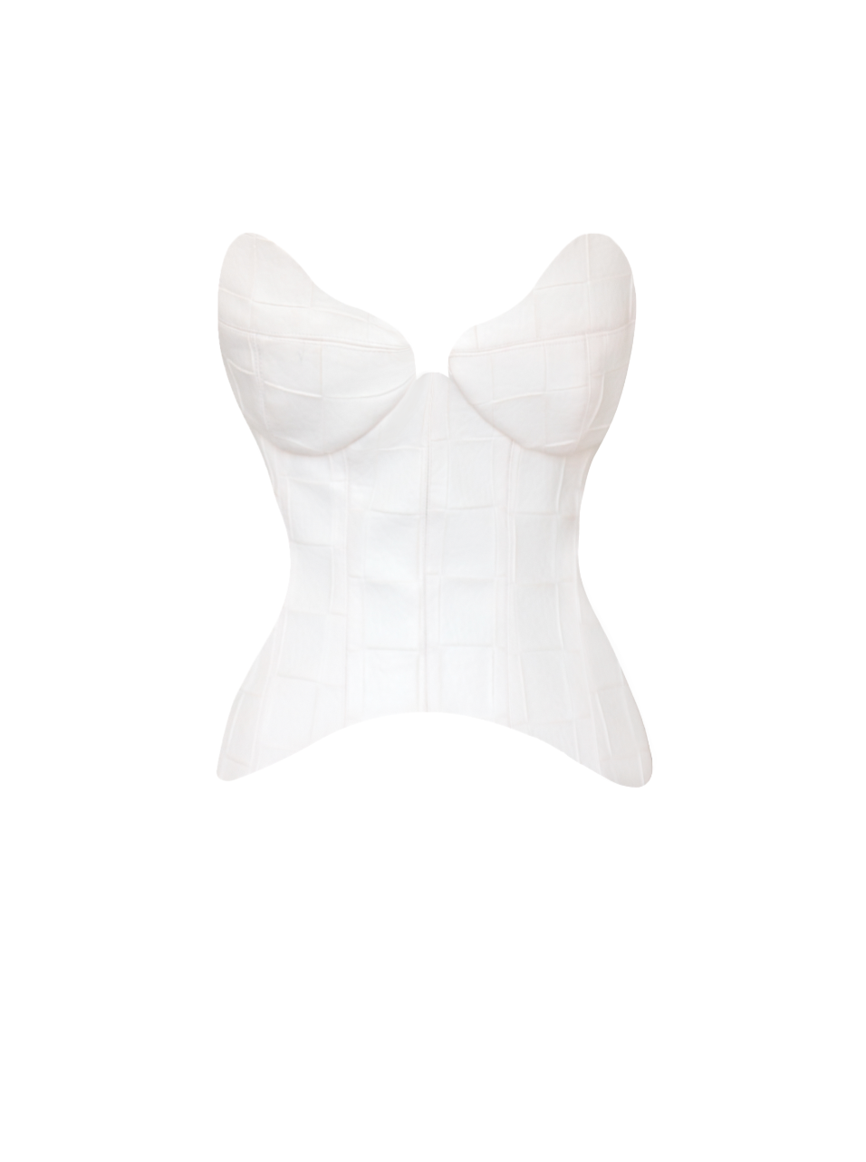 White Checkered Leather Corset
