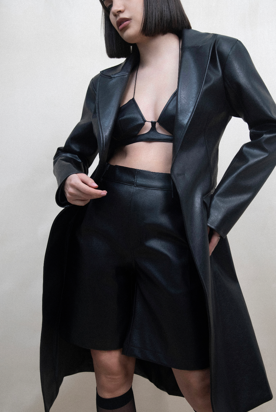 Black Leather Shorts