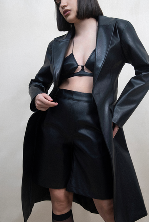 Black Leather Shorts