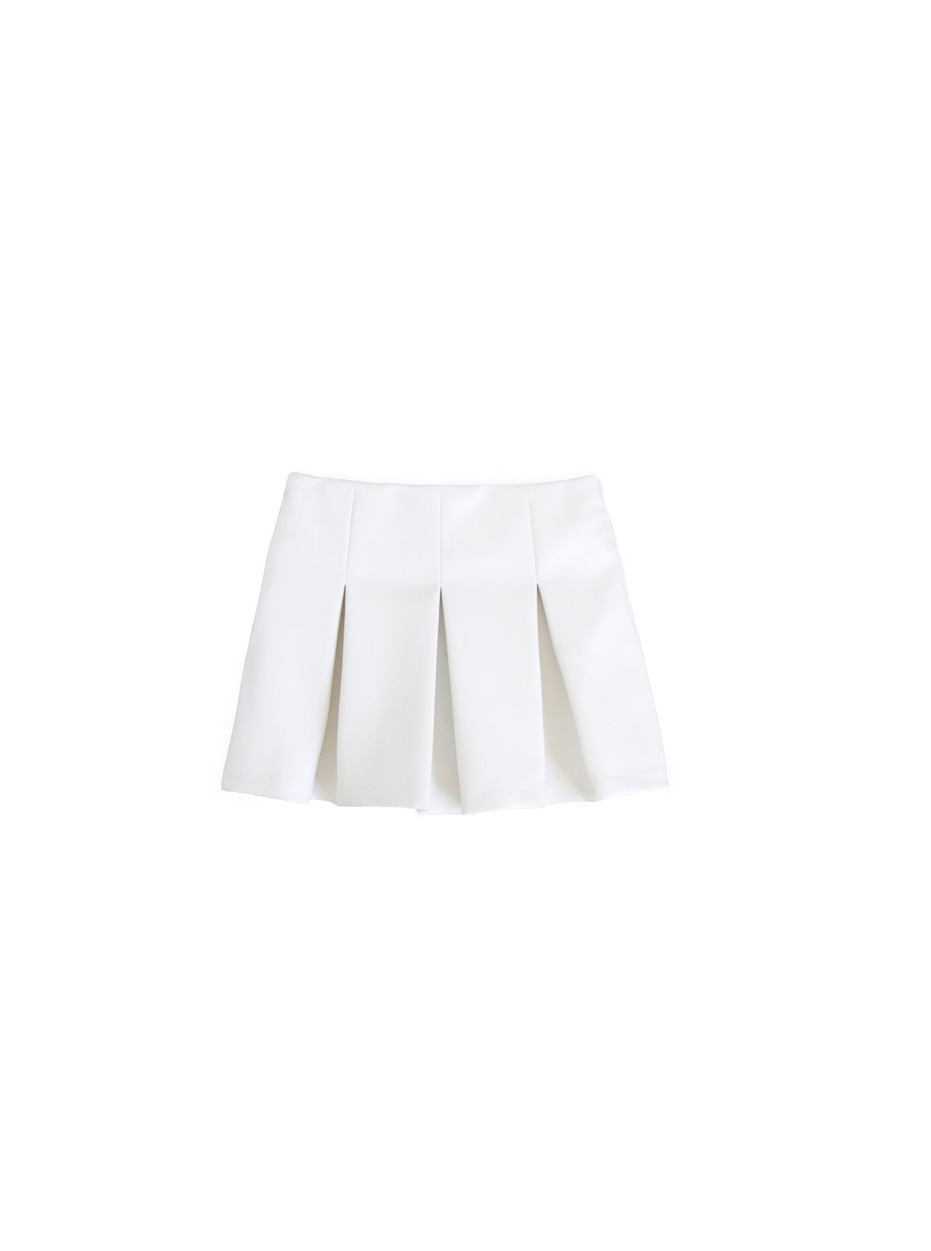 //SELENA GOMEZ// White Pleated Leather Skirt