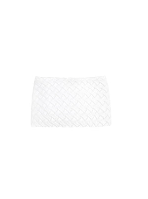 White Quilted Leather skirt