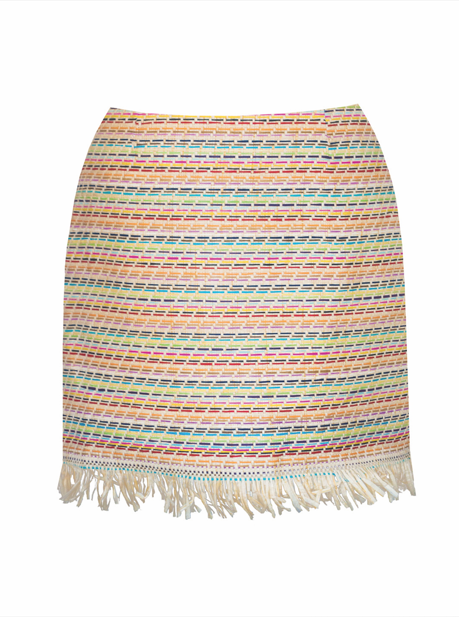 Vibrant Raffia Fringe Mini Skirt