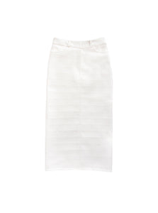 White Checkered Leather Skirt