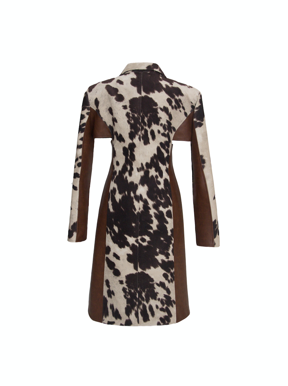 Faux Cow Suede/Leather Coat